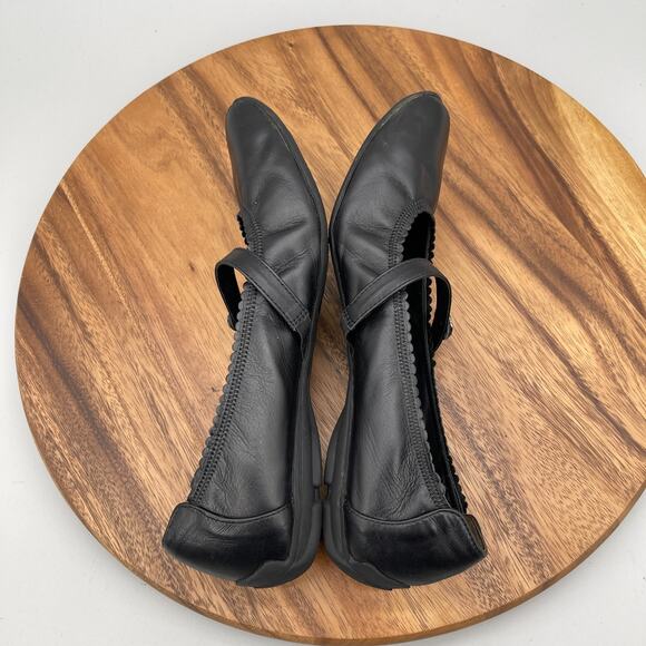 Paul Green Munchen Shoes Womens Size UK 8.5 US 11 Black Leather Mary Jane Casual - Picture 6 of 8
